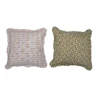 DF5260A Assorted 20  Cotton Printed Pillow with Ruffled Edge