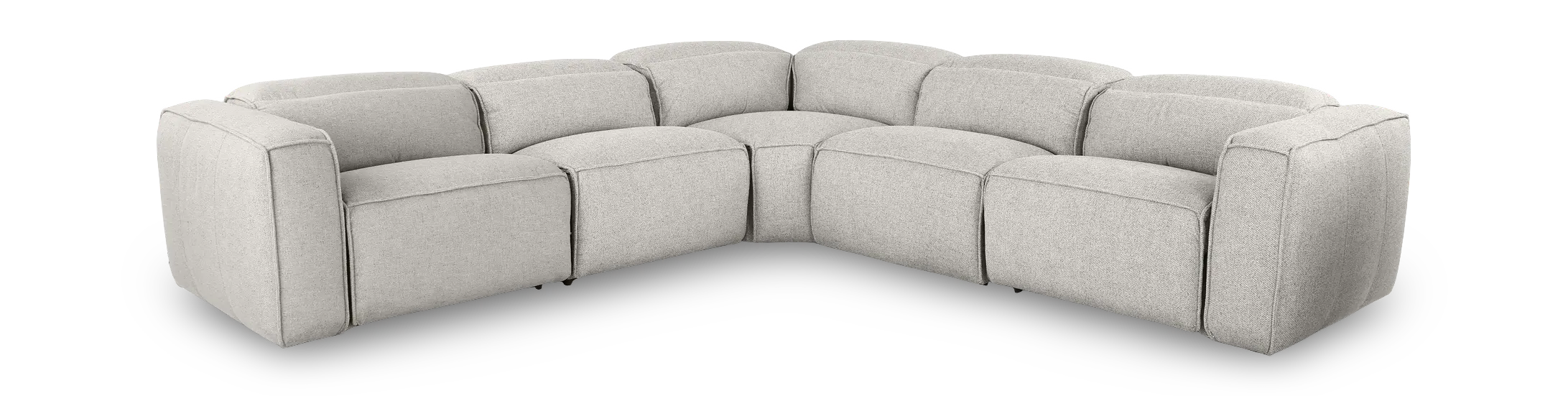 Cloud Gray 5 Piece Power Reclining Sectional with 3 Power Reclining Seats-1
