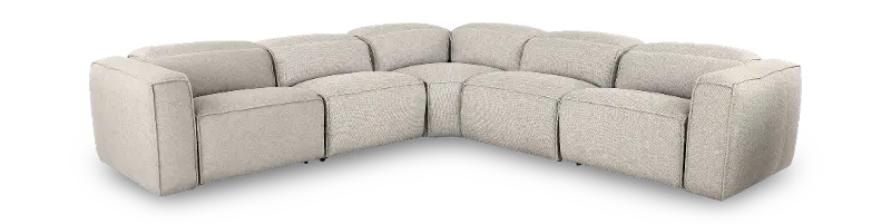 Cloud Gray 5 Piece Power Reclining Sectional with 3 Power Reclining Seats