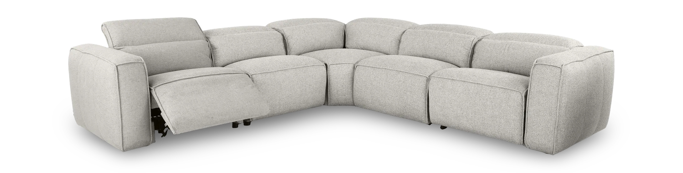 Cloud Gray 5 Piece Power Reclining Sectional with 3 Power Reclining Seats-3