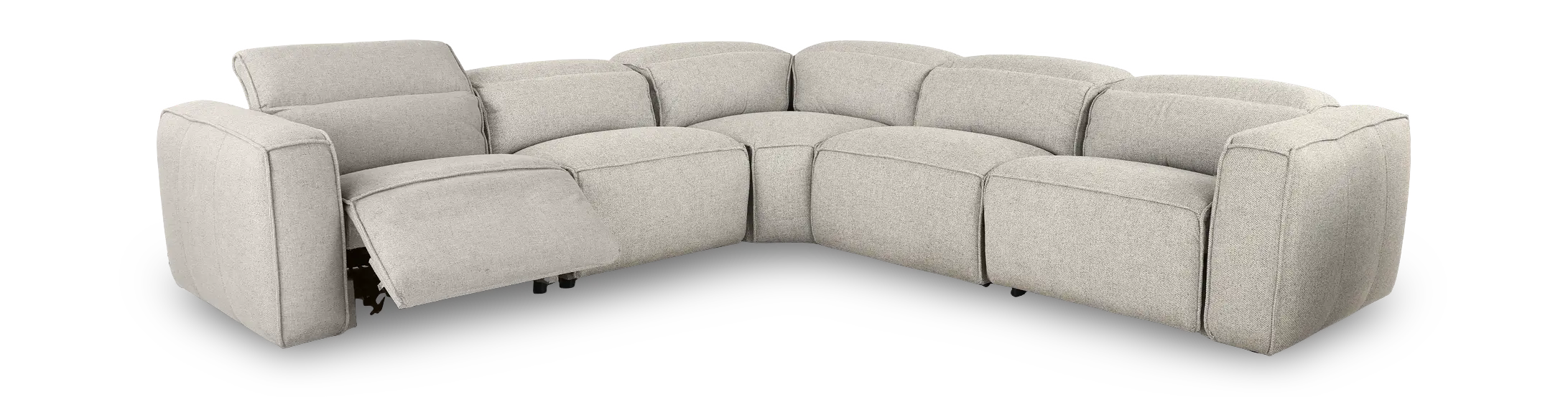Cloud Gray 5 Piece Power Reclining Sectional with 3 Power Reclining Seats-4