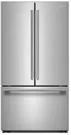 KRFF336SPS KitchenAid 31 Cu Ft 3‑Door Refrigerator – Wood‑Look Shelves and Deli Drawer PrintShield Stainless Steel