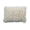 Cream Wool Shag Lumbar Pillow