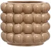 DF7997 Tan Round 6  Stoneware Planter with Raised Dots