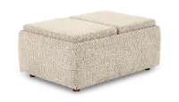 Presley Flax Cream Storage Ottoman