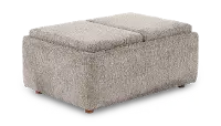 Presley Mushroom Gray Storage Ottoman