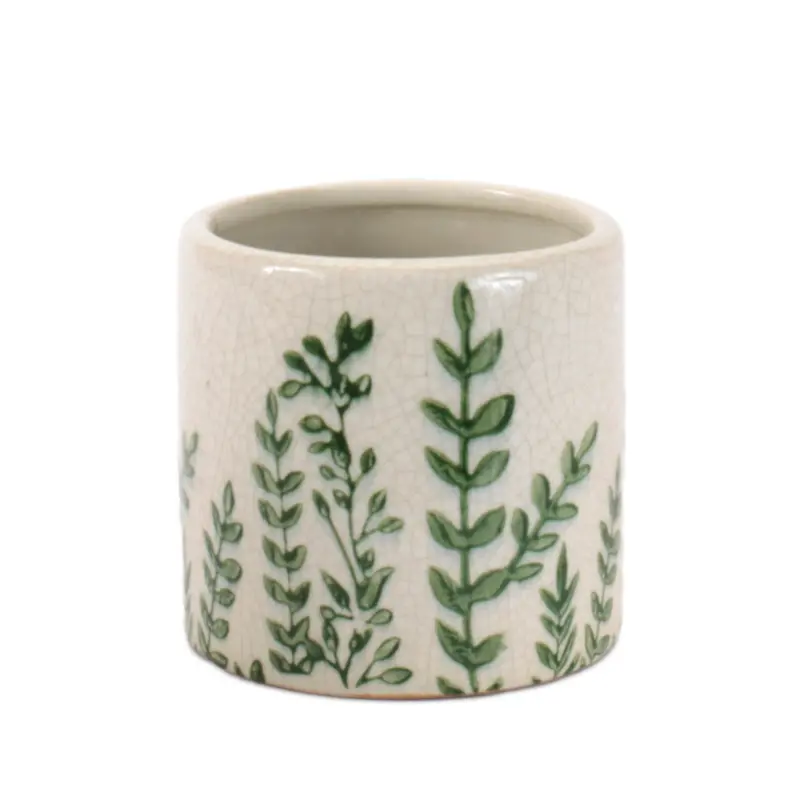 Small Vine Stoneware Container