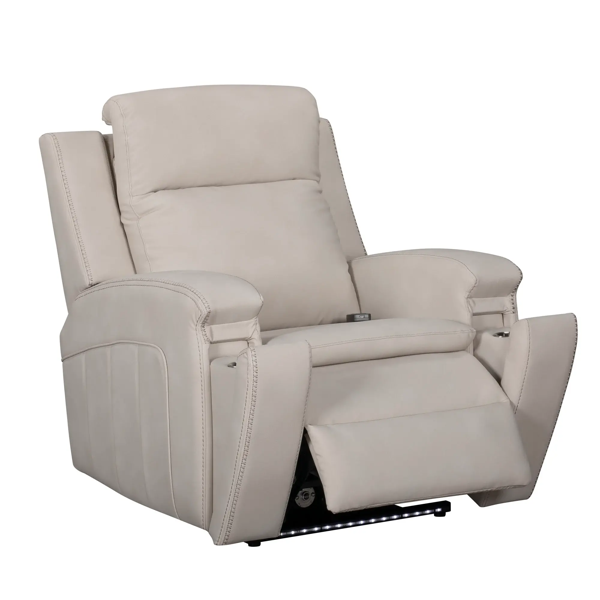 Armstrong Cream Power Recliner with Heat and Massage-3