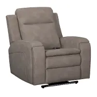 Armstrong Taupe Power Recliner with Heat and Massage