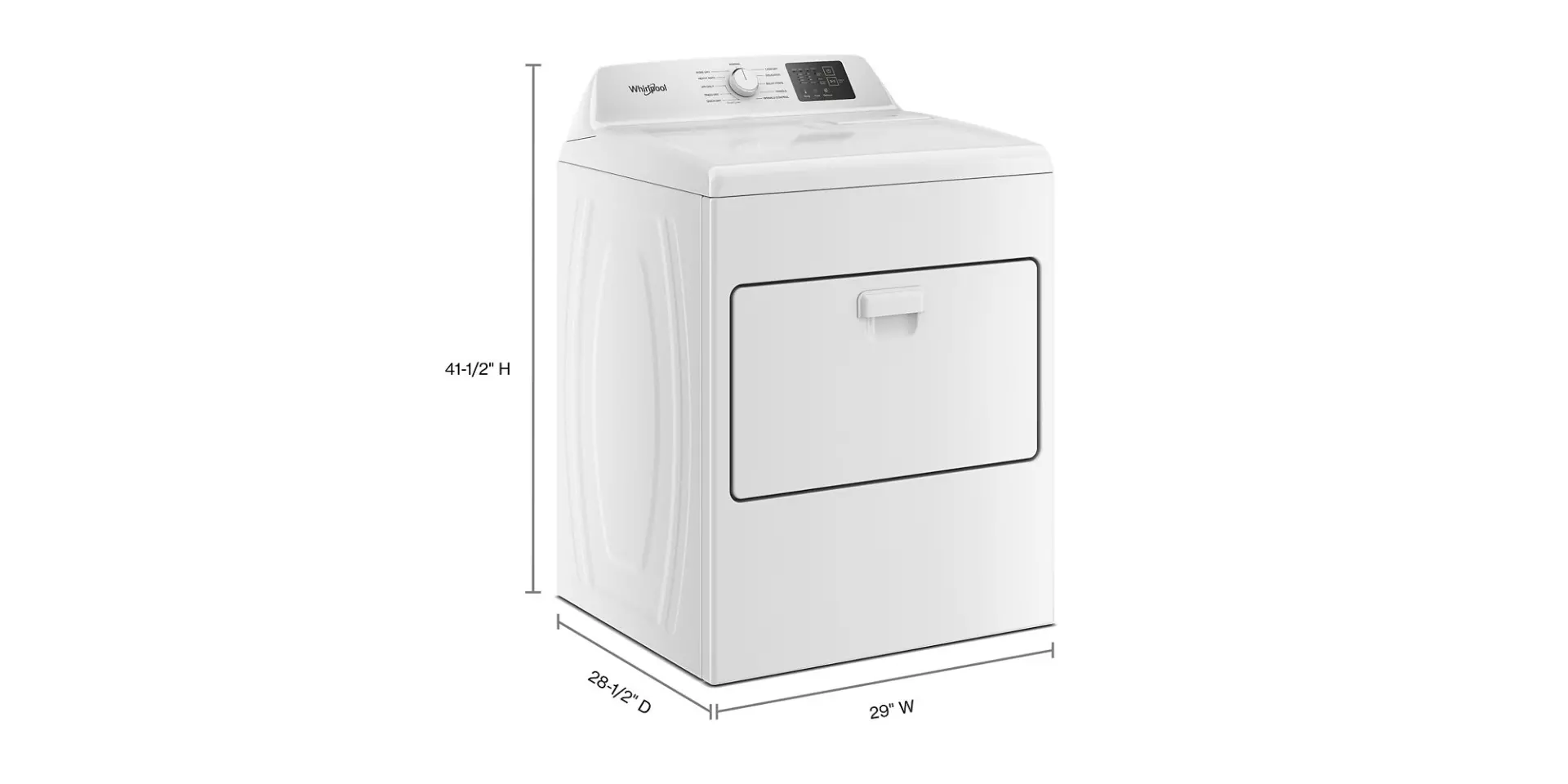 WED4307SW Whirlpool 7.0 Cu Ft Electric Dryer with Adaptive Dry - White-3
