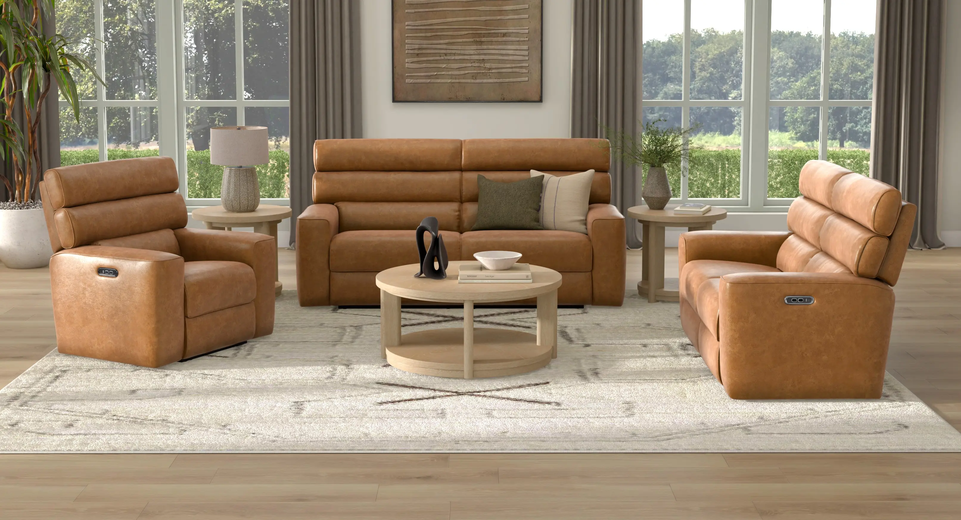 Killian Saddle Brown Power Reclining Sofa-10