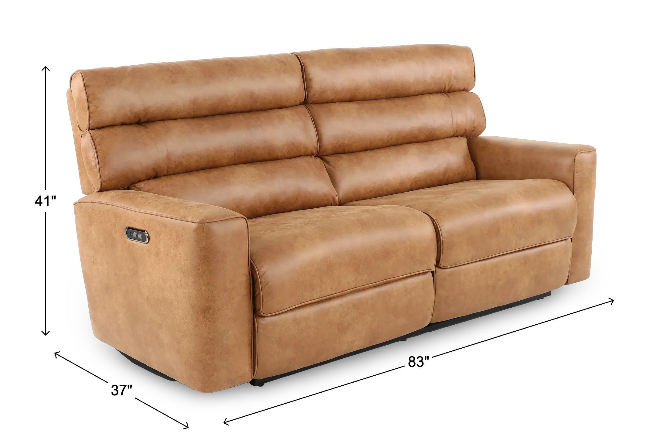 Killian Saddle Brown Power Reclining Sofa-3
