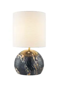 M3130MAR Black Marble Metal Table Lamp