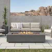 C9814LP-WSLT Aegean 70  Rectangle Gas Fire Pit Table in Weathered Slate