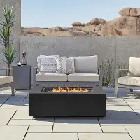 C9813LP-BLK Aegean 50  Rectangle Gas Fire Pit Table in Black