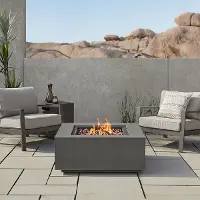 C9812LP-WSLT Aegean 36  Square Steel Gas Fire Pit Table in Weathered Slate