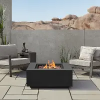C9812LP-BLK Aegean 36  Square Steel Gas Fire Pit Table in Black