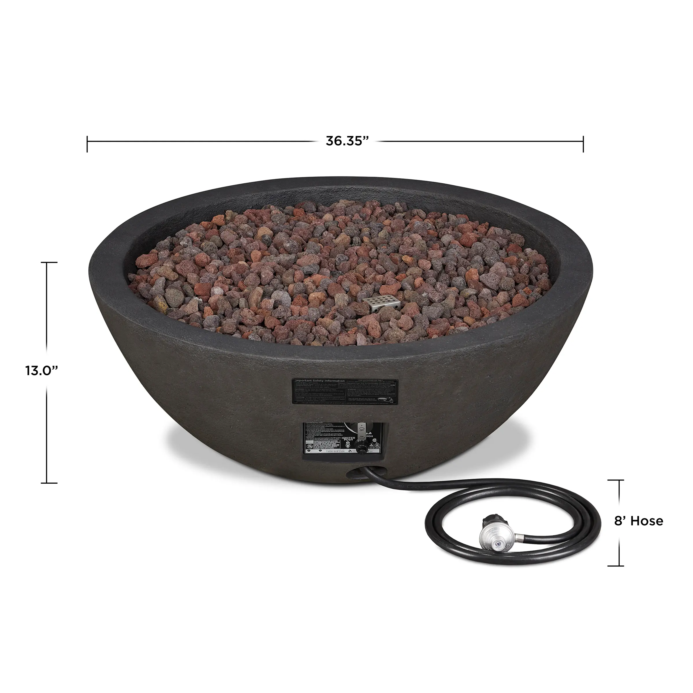 C539LP-SHL Riverside 36  Round Concrete Gas Fire Pit in Shale-10