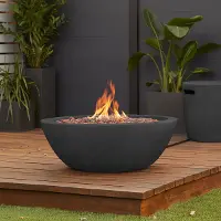 C539LP-SHL Riverside 36  Round Concrete Gas Fire Pit in Shale
