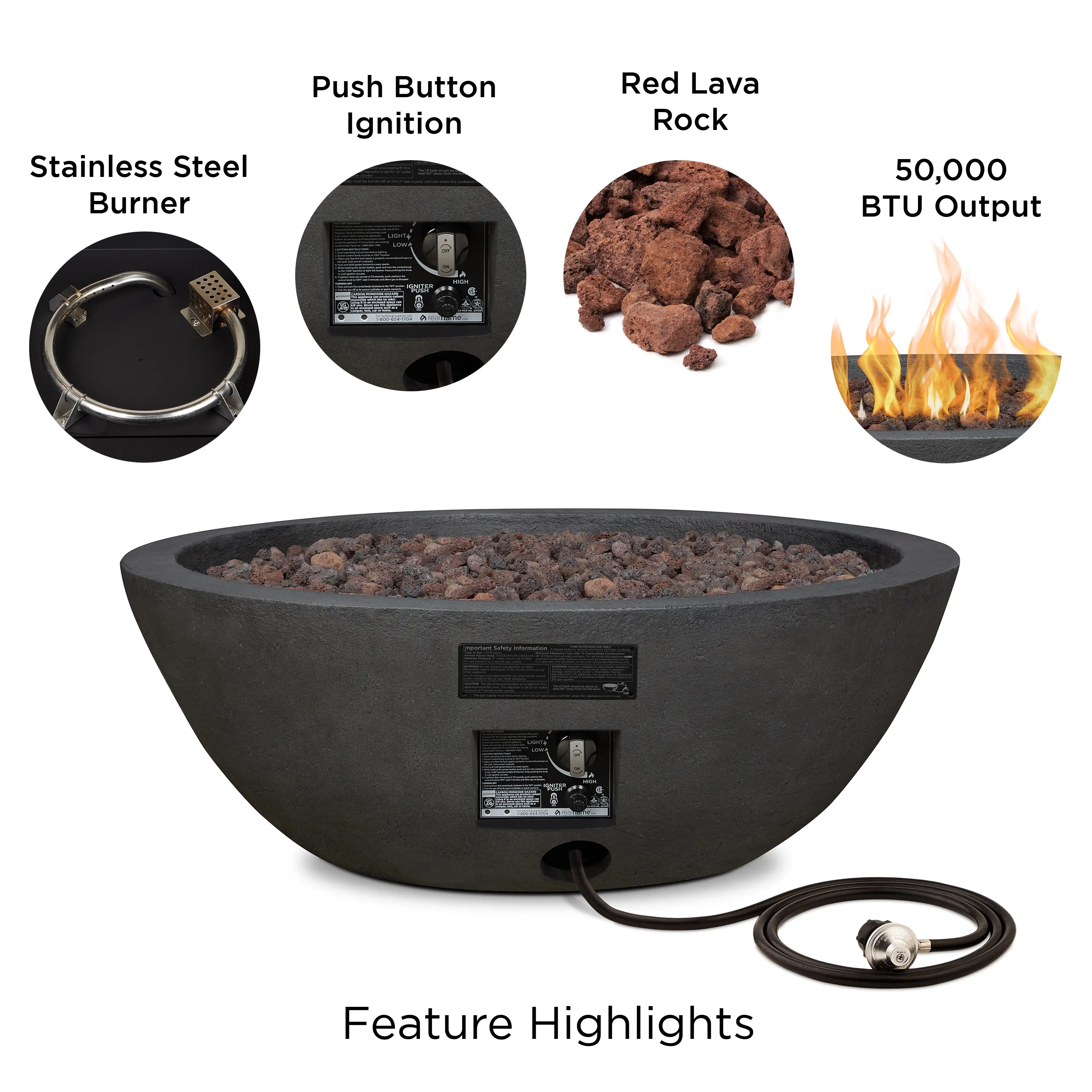 C539LP-SHL Riverside 36  Round Concrete Gas Fire Pit in Shale-3