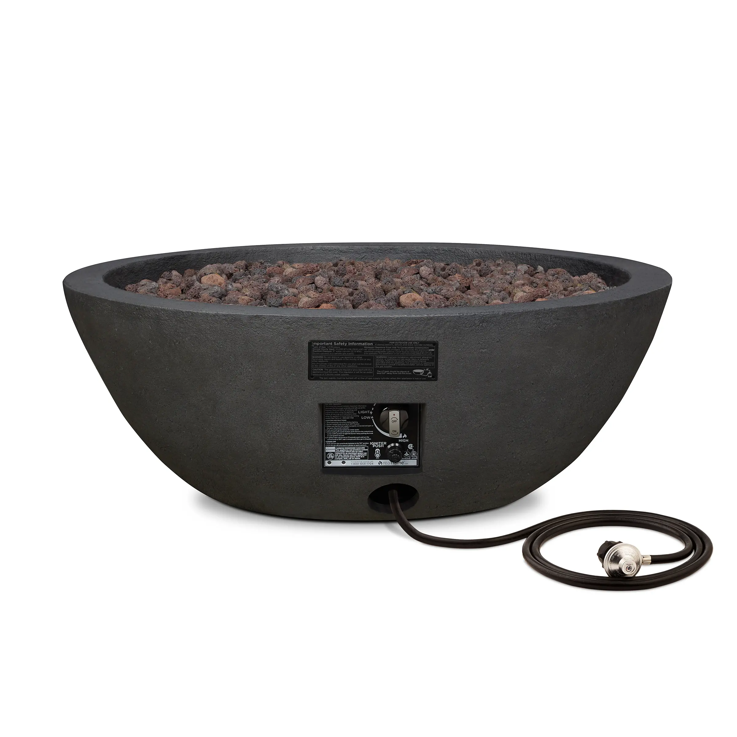 C539LP-SHL Riverside 36  Round Concrete Gas Fire Pit in Shale-6