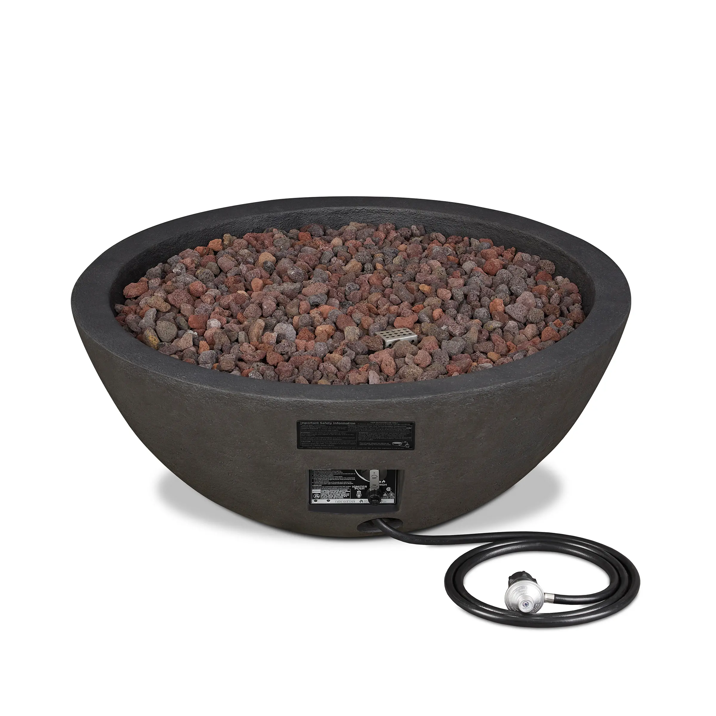 C539LP-SHL Riverside 36  Round Concrete Gas Fire Pit in Shale-7