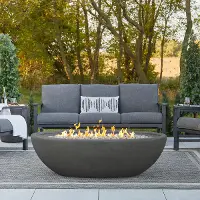 592LP-SHL Riverside 58  Oval Concrete Propane Fire Pit in Shale