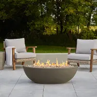 590LP-GLG Riverside 48  Oval Concrete Propane Fire Pit in Glacier Gray