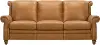 Pentos Saddle Brown Leather Power Reclining Sofa