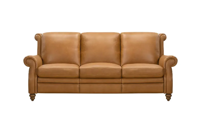Pentos Saddle Brown Leather Power Reclining Sofa