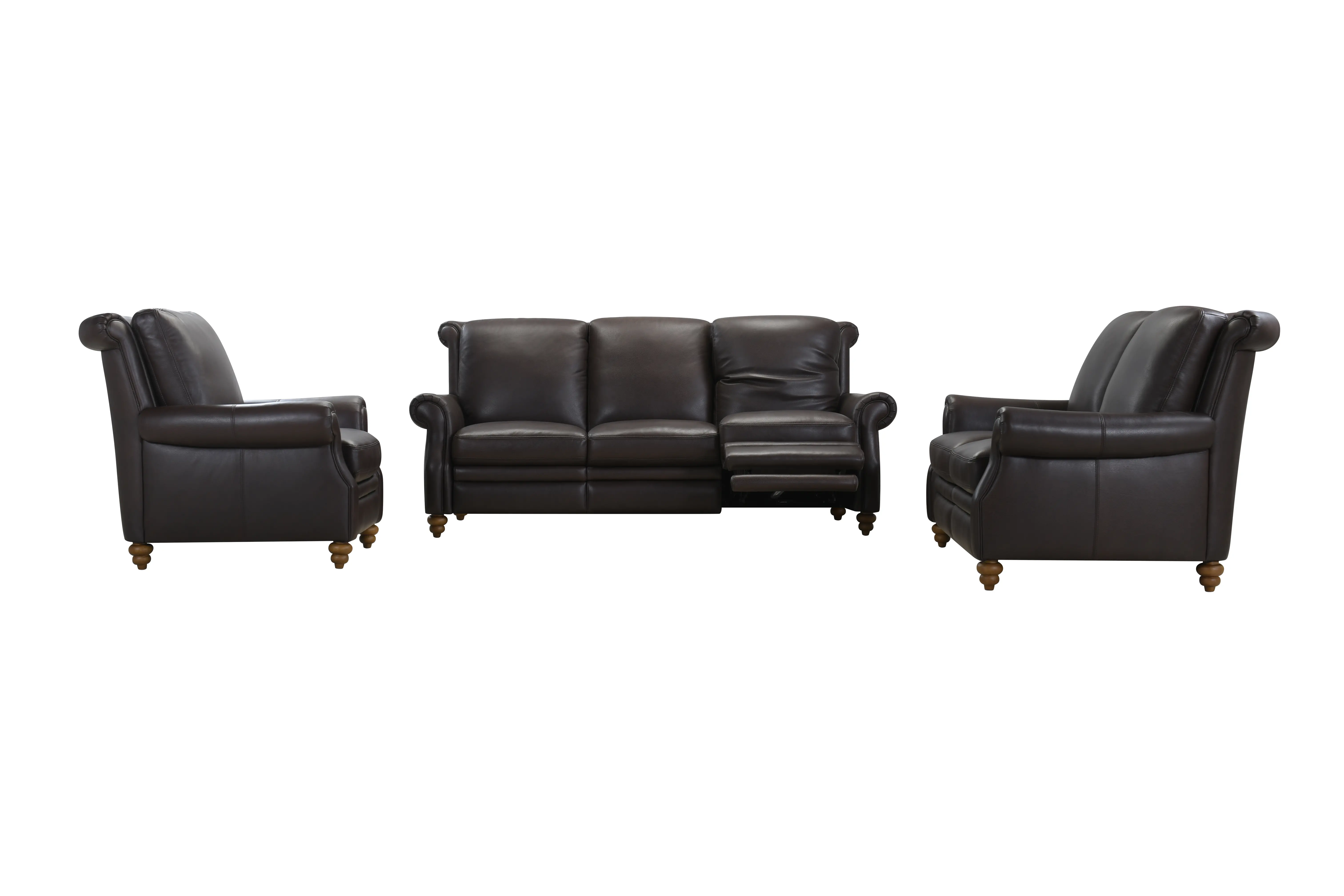 Pentos Dark Brown Leather Power Reclining Sofa-8