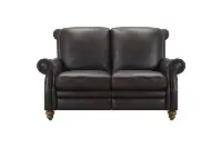 Pentos Dark Brown Leather Power Reclining Loveseat
