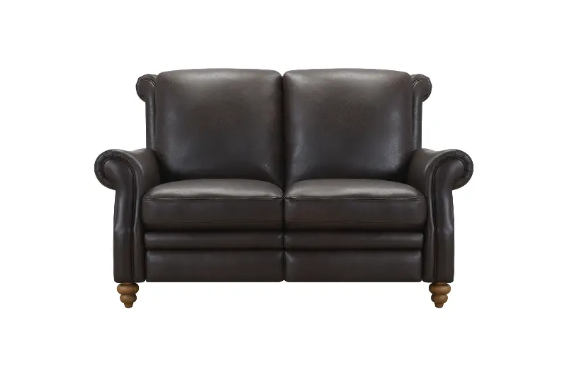 Pentos Dark Brown Leather Power Reclining Loveseat