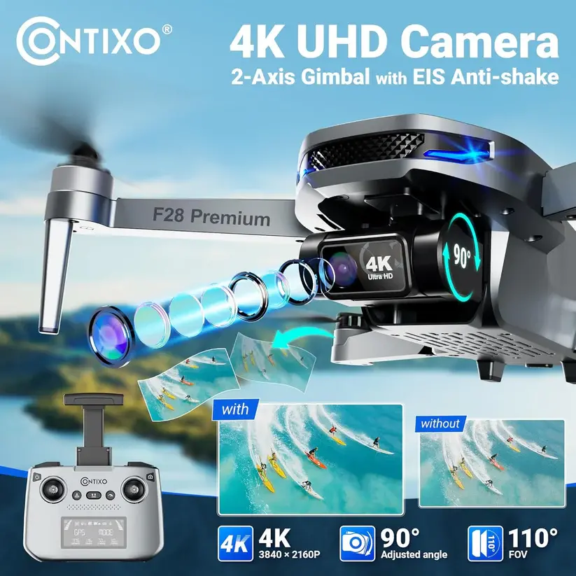 Contixo F28 Premium Drone with 4K Gimble Camera, Premium GPS-4
