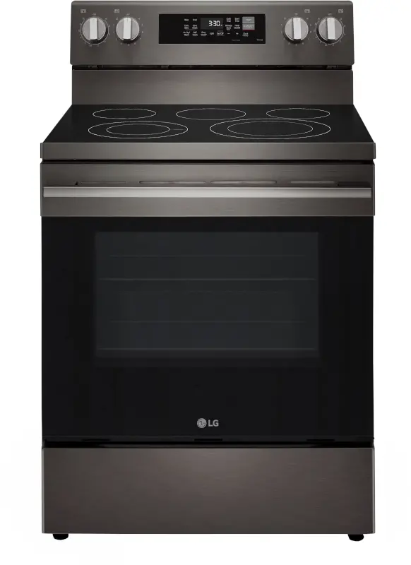 LREN6323ZE LG 6.3 Cu Ft Smart Single Oven Electric Range - Black Stainless Steel-1