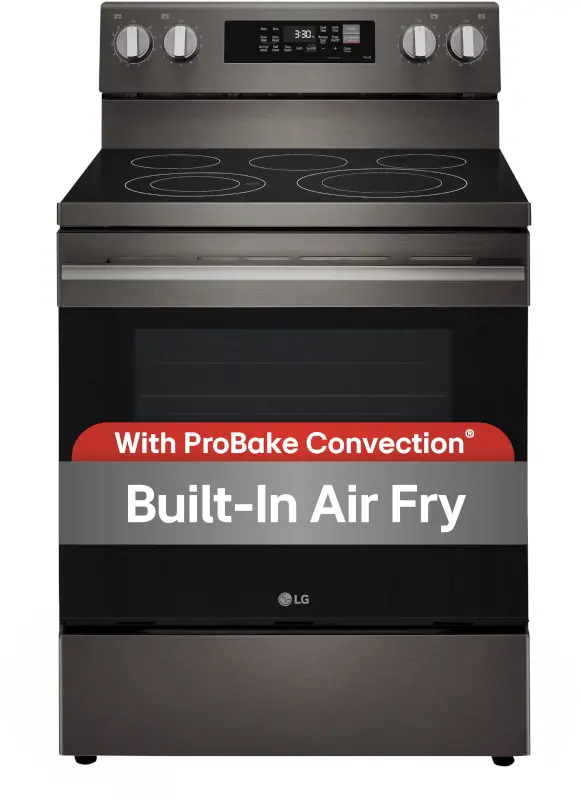 LREN6323ZE LG 6.3 Cu Ft Smart Single Oven Electric Range - Black Stainless Steel-2