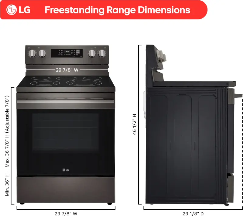 LREN6323ZE LG 6.3 Cu Ft Smart Single Oven Electric Range - Black Stainless Steel-3