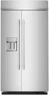 KBSD742SPS KitchenAid 25.1 Cu Ft Built‑In Side‑By‑Side Refrigerator – Stainless Steel with Exterior Dispenser and LED Lighting