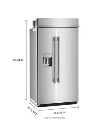 KBSD742SPS KitchenAid 25.1 Cu Ft Built‑In Side‑By‑Side Refrigerator – Stainless Steel with Exterior Dispenser and LED Lighting-3
