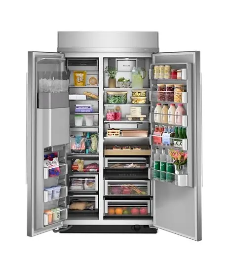 KBSD742SPS KitchenAid 25.1 Cu Ft Built‑In Side‑By‑Side Refrigerator – Stainless Steel with Exterior Dispenser and LED Lighting-6