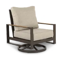 Hudson Beige Patio Lounge Chair with Motion
