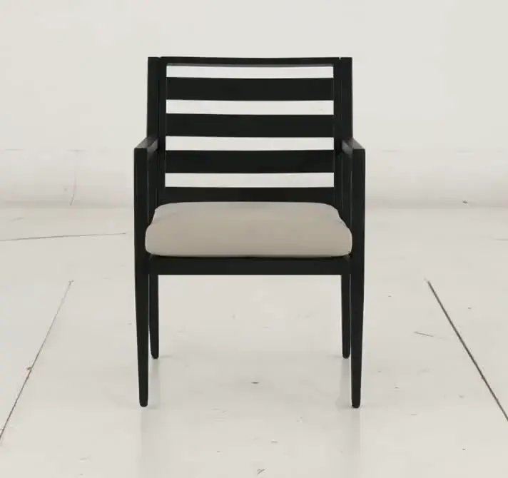 Portland Black and Tan Patio Dining Chair-10