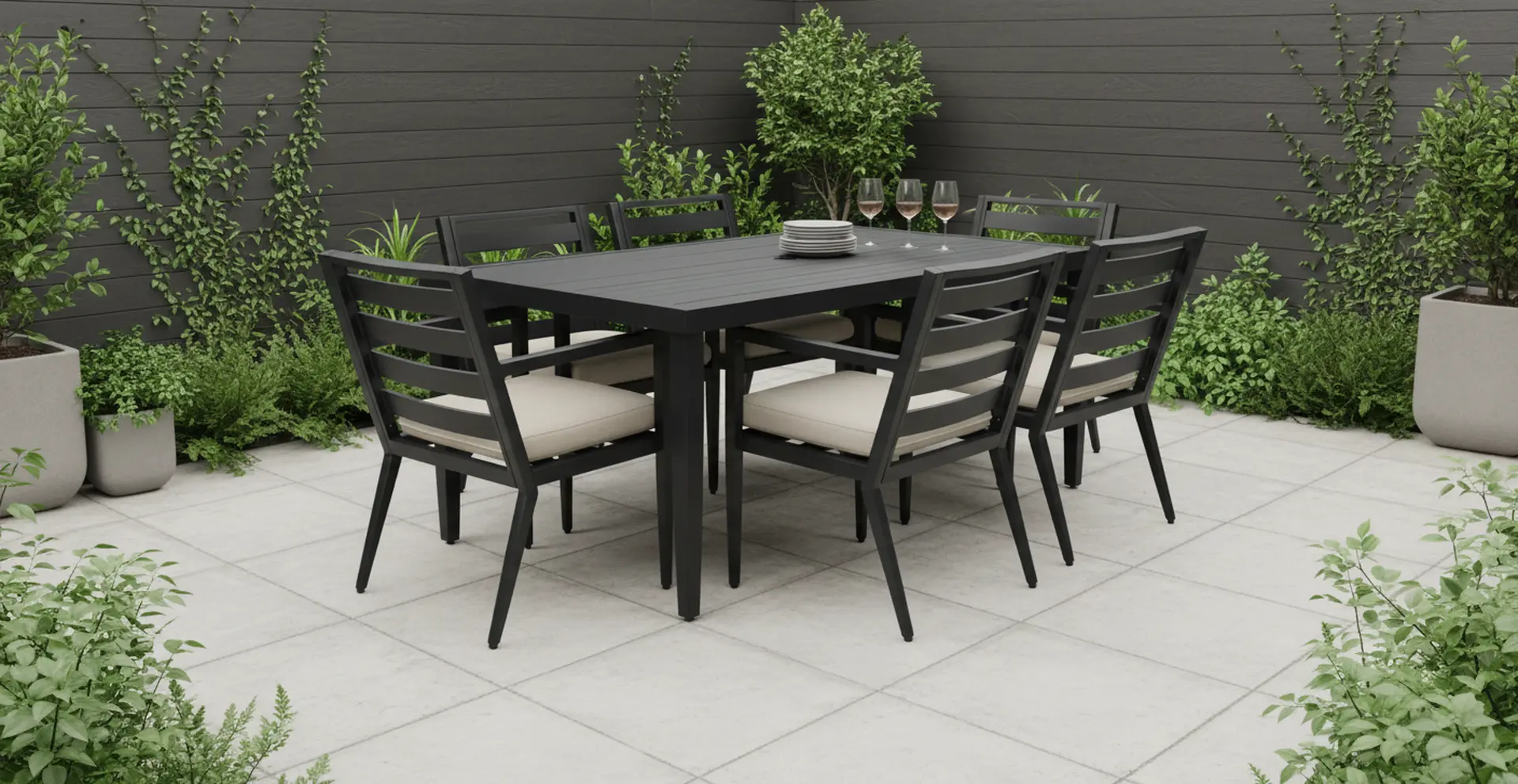 Portland Black and Tan Patio Dining Chair-11