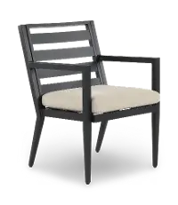 Portland Black and Tan Patio Dining Chair