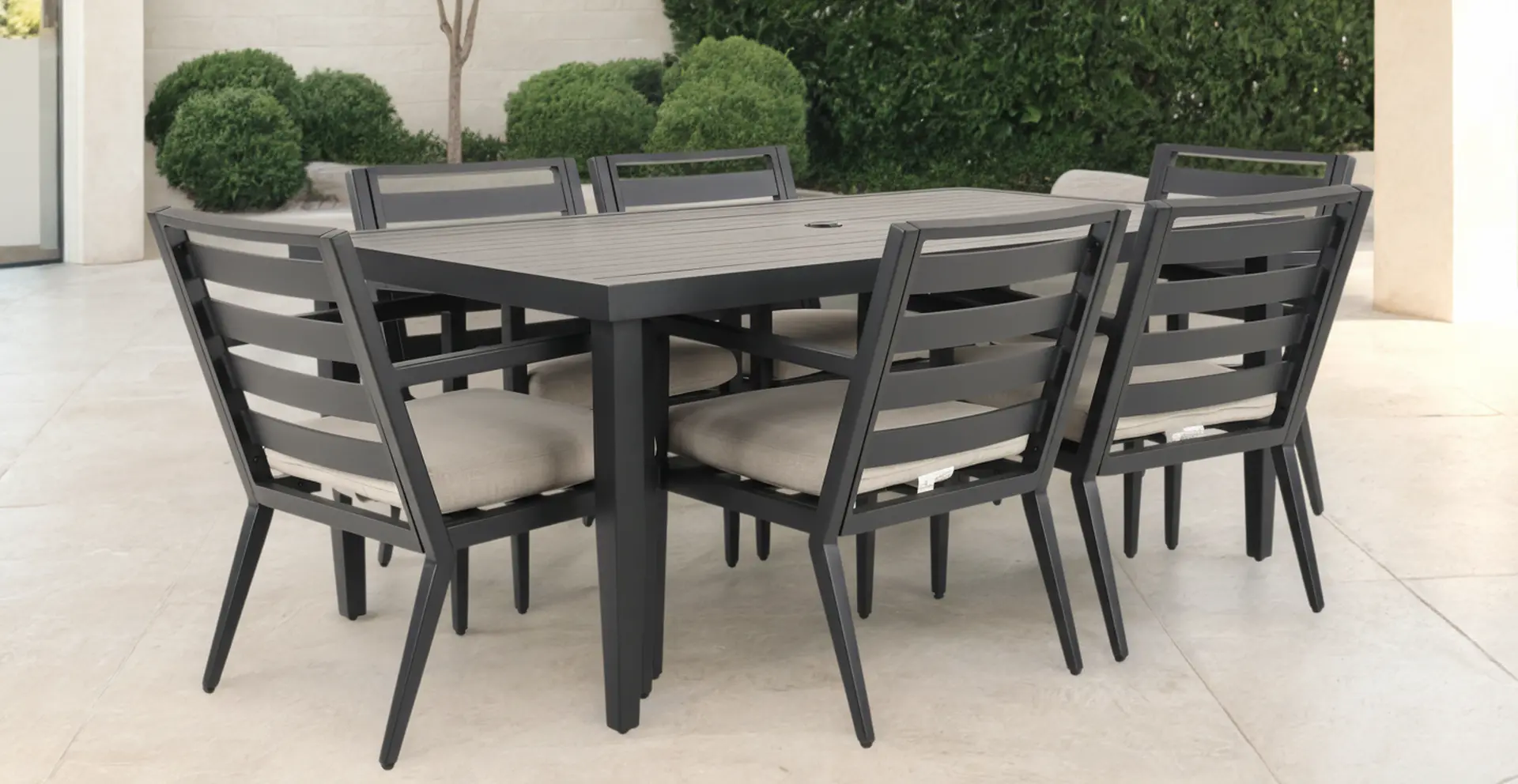 Portland Black and Tan Patio Dining Chair-2