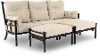 Seville 3 Piece Beige Patio Sofa and Ottoman Set