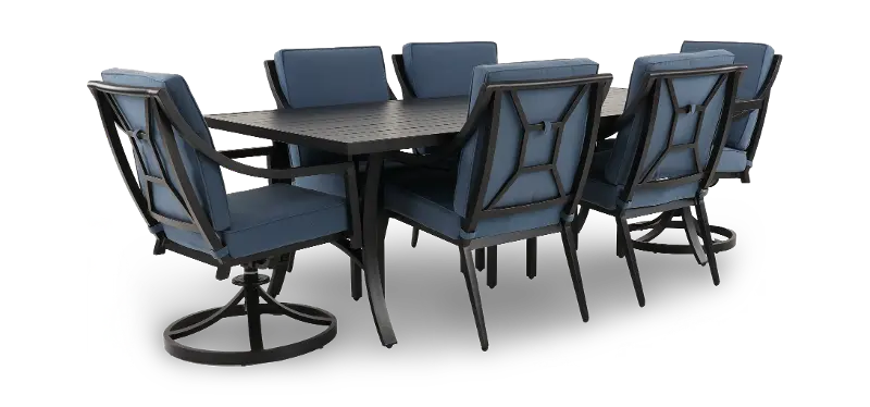 Charlotte Blue 7 Piece Patio Dining Set