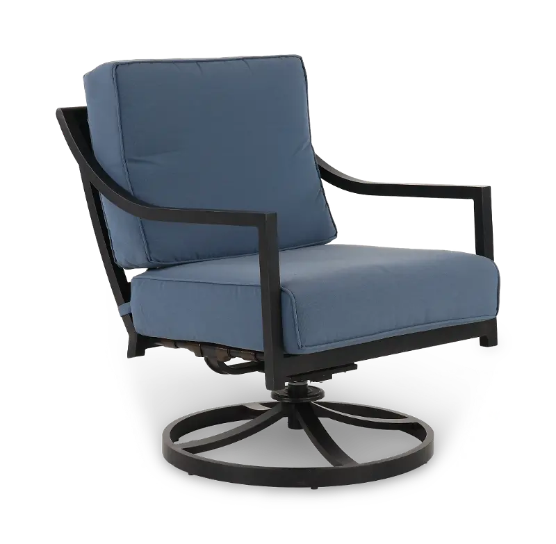 Charlotte Blue Patio Swivel Club Chair