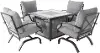 Franklin Gray 5 Piece Firepit Chat Set