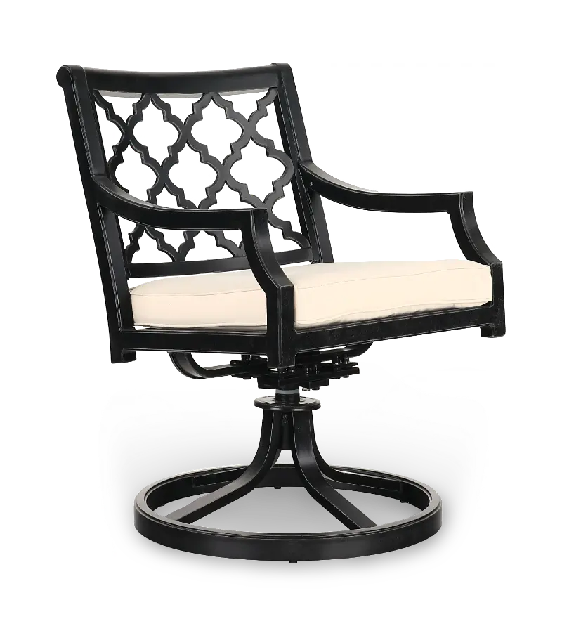 Lucia Brown Patio Swivel Rocker Dining Chair
